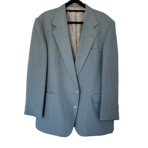 Vintage HAGGAR Light Blue Sport Coat Suit Jacket Blazer Mens 46 Excellent Cond.